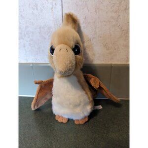 Adventure Planet dinosaur  bird plush stuffed animal  tan  pink eyes 9"